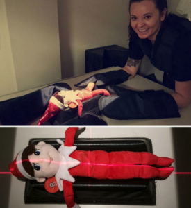 Eddie the Elf getting an x-ray scan