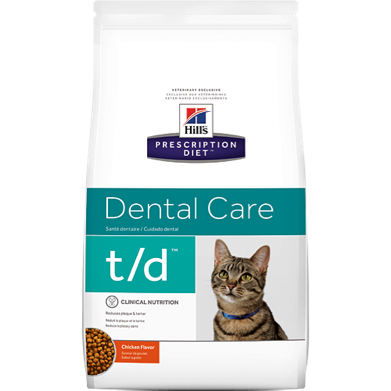 Bag of Hills Prescription Diet dental care cat food